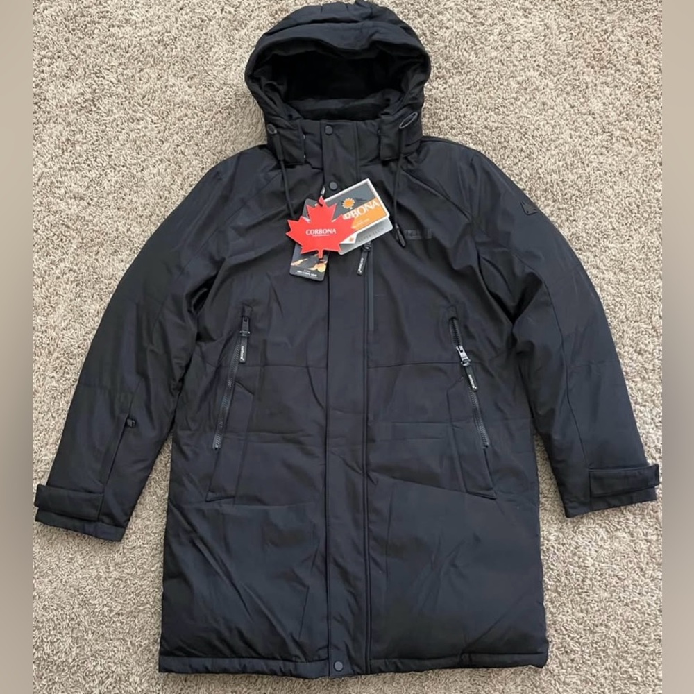 NEW MEN’S LARGE CORBONA ARCTIC ULTRA WARM LONG PADDED LINED COAT